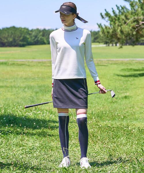adabat(アダバット)の「【ADABAT NAVY】UVカット ロゴリブタートルネックプルオーバー(Tシャツ/カットソー・レディース・ホワイト/ブラック・38/40/42)」の4枚目の写真