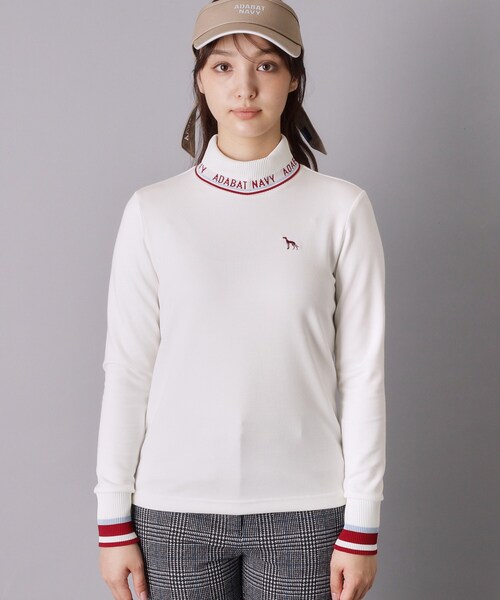 adabat(アダバット)の「【ADABAT NAVY】UVカット ロゴリブタートルネックプルオーバー(Tシャツ/カットソー・レディース・ホワイト/ブラック・38/40/42)」の19枚目の写真