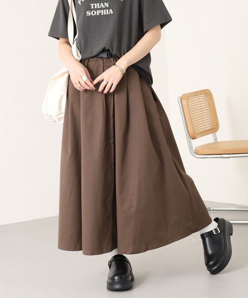 laulea(ラウレア)の「laulea クライミングベルト付フレアースカート(スカート・レディース・ブラウン/カーキ/モカ/ブラック・M)」の18枚目の写真