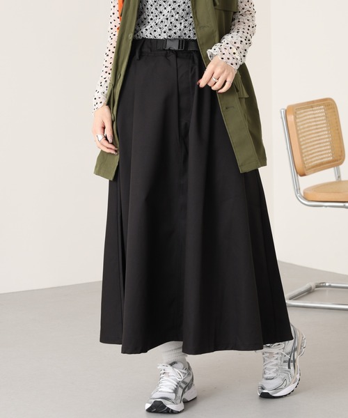 laulea(ラウレア)の「laulea クライミングベルト付フレアースカート(スカート・レディース・ブラウン/カーキ/モカ/ブラック・M)」の5枚目の写真