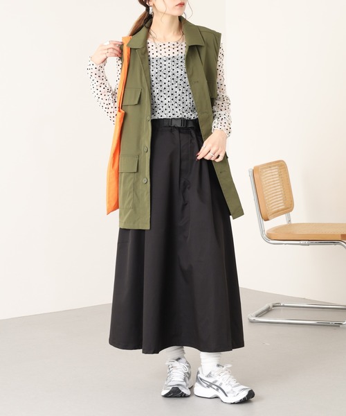 laulea(ラウレア)の「laulea クライミングベルト付フレアースカート(スカート・レディース・ブラウン/カーキ/モカ/ブラック・M)」の13枚目の写真
