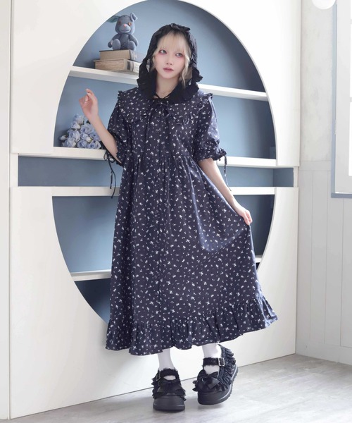 Whinny(ホワイニー)の「Whinny/【2026夏新作♪】真夏にワンピちゃん(ワンピース・レディース・ネイビー/ホワイト・FREE)」の1枚目の写真