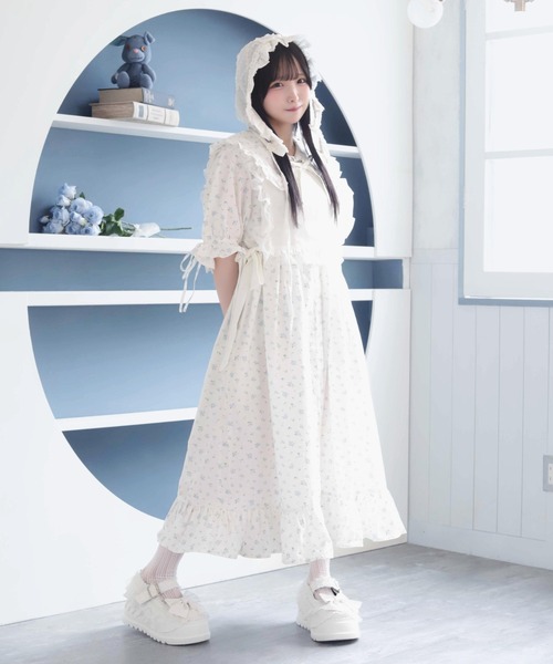 Whinny(ホワイニー)の「Whinny/【2026夏新作♪】真夏にワンピちゃん(ワンピース・レディース・ネイビー/ホワイト・FREE)」の6枚目の写真