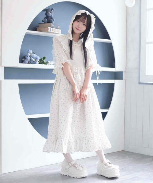 Whinny(ホワイニー)の「Whinny/【2026夏新作♪】真夏にワンピちゃん(ワンピース・レディース・ネイビー/ホワイト・FREE)」の7枚目の写真