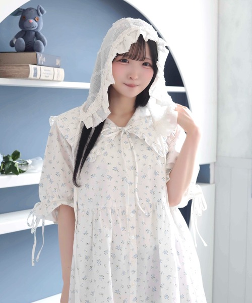Whinny(ホワイニー)の「Whinny/【2026夏新作♪】真夏にワンピちゃん(ワンピース・レディース・ネイビー/ホワイト・FREE)」の8枚目の写真