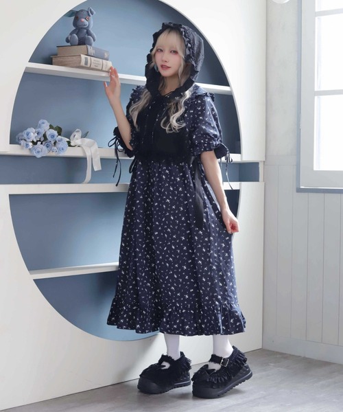 Whinny(ホワイニー)の「Whinny/【2026夏新作♪】真夏にワンピちゃん(ワンピース・レディース・ネイビー/ホワイト・FREE)」の12枚目の写真