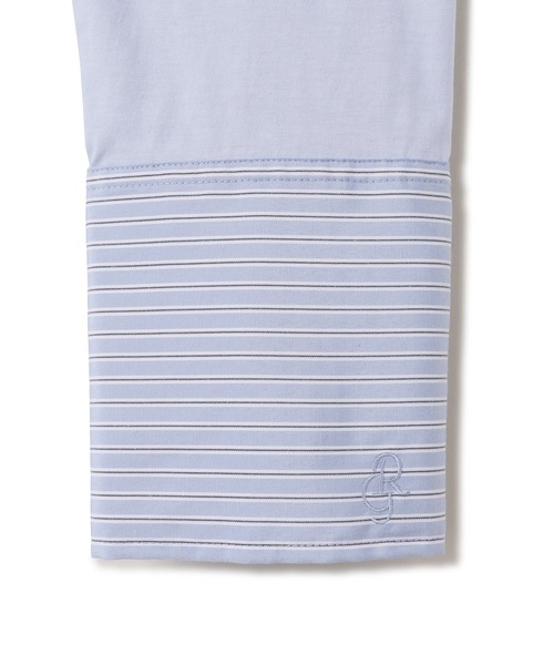 ADAM ET ROPE'(アダムエロペ)の「シャツカフスロングスリーブTシャツ(シャツ/ブラウス・レディース・ホワイト/サックスブルー・FREE)」の9枚目の写真