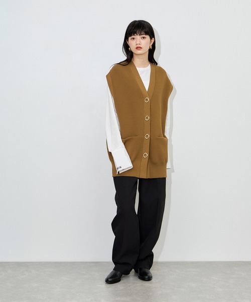 ADAM ET ROPE'(アダムエロペ)の「シャツカフスロングスリーブTシャツ(シャツ/ブラウス・レディース・ホワイト/サックスブルー・FREE)」の16枚目の写真