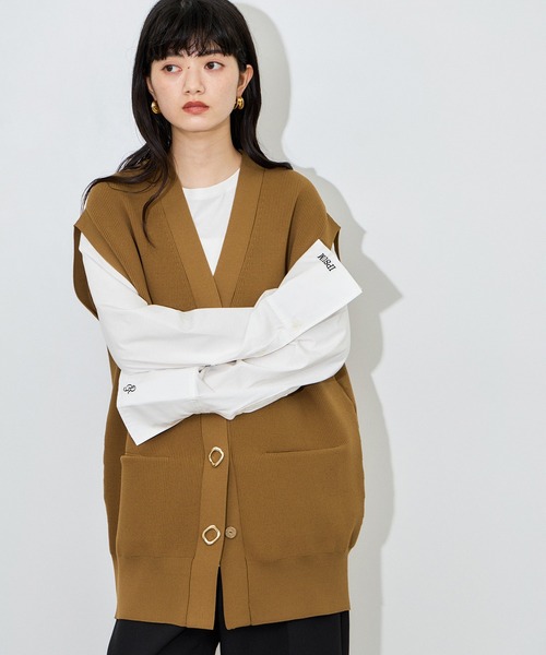 ADAM ET ROPE'(アダムエロペ)の「シャツカフスロングスリーブTシャツ(シャツ/ブラウス・レディース・ホワイト/サックスブルー・FREE)」の19枚目の写真