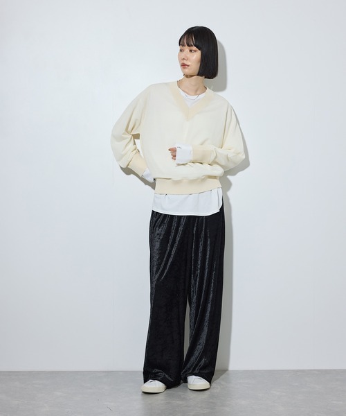 ADAM ET ROPE'(アダムエロペ)の「シャツカフスロングスリーブTシャツ(シャツ/ブラウス・レディース・ホワイト/サックスブルー・FREE)」の18枚目の写真