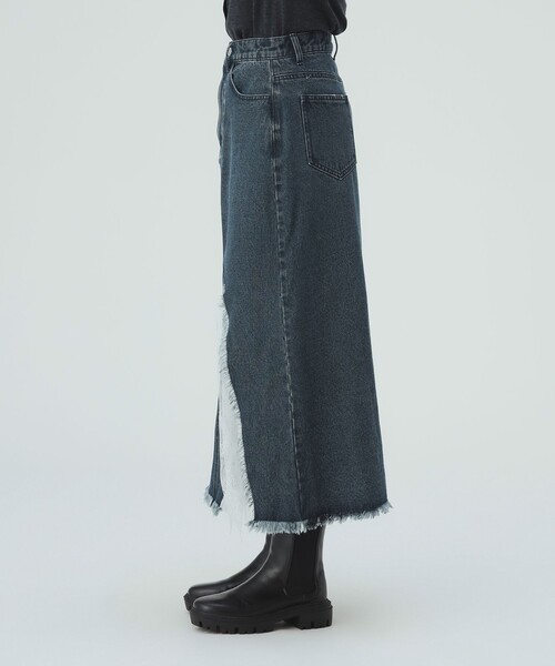 BEAMS HEART(ビームスハート)の「レース デニム ナロー スカート(デニムスカート・レディース・ネイビー/グレー・MEDIUM/SMALL)」の11枚目の写真