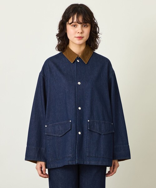 MACKINTOSH PHILOSOPHY(マッキントッシュ フィロソフィー)の「GREY LABEL ワークブルゾン(ステンカラーコート・レディース・ブラック/ダークネイビー・2/6)」の4枚目の写真