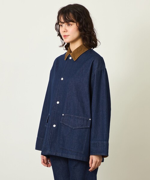 MACKINTOSH PHILOSOPHY(マッキントッシュ フィロソフィー)の「GREY LABEL ワークブルゾン(ステンカラーコート・レディース・ブラック/ダークネイビー・2/6)」の5枚目の写真