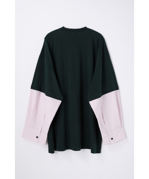nagonstans(ナゴンスタンス)の「extra wide combi long-sleeves t-shirt(Tシャツ/カットソー・レディース・ブラック/ダークグリーン/ホワイト・MEDIUM)」の12枚目の写真