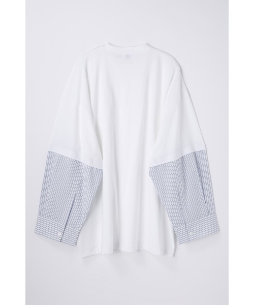 nagonstans(ナゴンスタンス)の「extra wide combi long-sleeves t-shirt(Tシャツ/カットソー・レディース・ブラック/ダークグリーン/ホワイト・MEDIUM)」の14枚目の写真