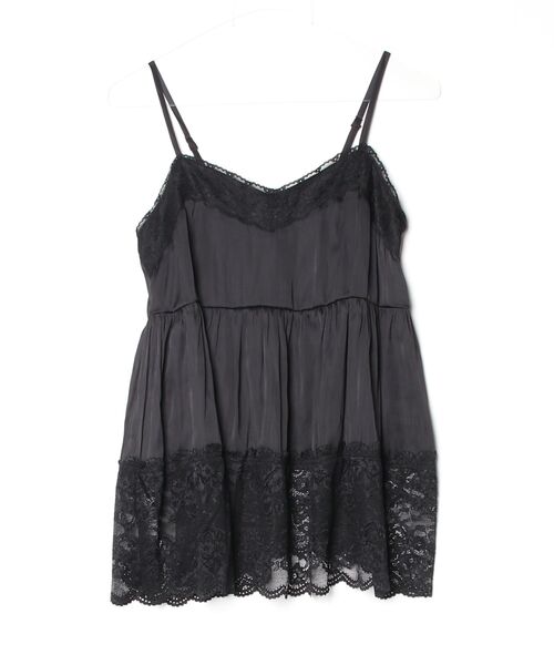 anna sui nyc(アナ スイ エヌ ワイ シー)の「anna sui nyc/アナ スイ エヌワイシー/レースサテンキャミソール(タンクトップ・レディース・ラベンダー/ピンク/ブラック・F)」の1枚目の写真