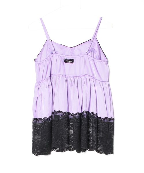 anna sui nyc(アナ スイ エヌ ワイ シー)の「anna sui nyc/アナ スイ エヌワイシー/レースサテンキャミソール(タンクトップ・レディース・ラベンダー/ピンク/ブラック・F)」の4枚目の写真