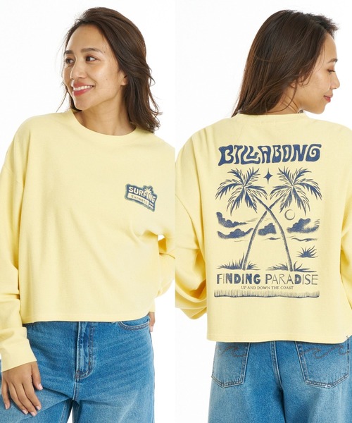 BILLABONG（ビラボン）の「BILLABONG ウィメンズ SURF CAMP SUNSETS LE TEE ロンT 【2026年秋冬モデル】/ビラボンショート丈長袖ロンT（Tシャツ/カットソー・レディース・イエロー系その他/エメラルド/アイボリー/グレー・MEDIUM/LARGE）」の4枚目の写真