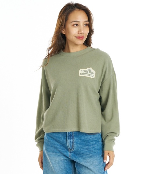 BILLABONG（ビラボン）の「BILLABONG ウィメンズ SURF CAMP SUNSETS LE TEE ロンT 【2026年秋冬モデル】/ビラボンショート丈長袖ロンT（Tシャツ/カットソー・レディース・イエロー系その他/エメラルド/アイボリー/グレー・MEDIUM/LARGE）」の13枚目の写真