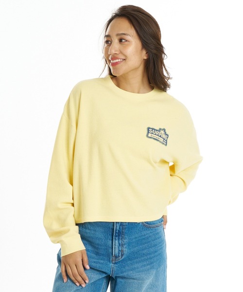 BILLABONG（ビラボン）の「BILLABONG ウィメンズ SURF CAMP SUNSETS LE TEE ロンT 【2026年秋冬モデル】/ビラボンショート丈長袖ロンT（Tシャツ/カットソー・レディース・イエロー系その他/エメラルド/アイボリー/グレー・MEDIUM/LARGE）」の6枚目の写真