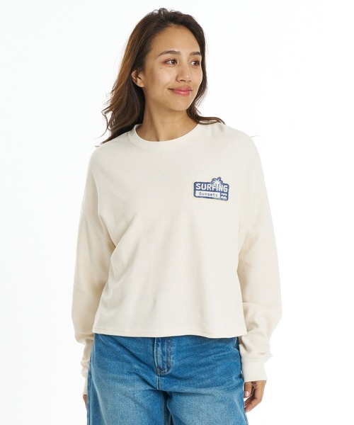 BILLABONG（ビラボン）の「BILLABONG ウィメンズ SURF CAMP SUNSETS LE TEE ロンT 【2026年秋冬モデル】/ビラボンショート丈長袖ロンT（Tシャツ/カットソー・レディース・イエロー系その他/エメラルド/アイボリー/グレー・MEDIUM/LARGE）」の14枚目の写真