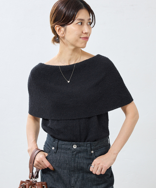 IENA(イエナ)の「オフショルダーニット(ニット/セーター・レディース・ブラウン/ブラック・FREE)」の5枚目の写真