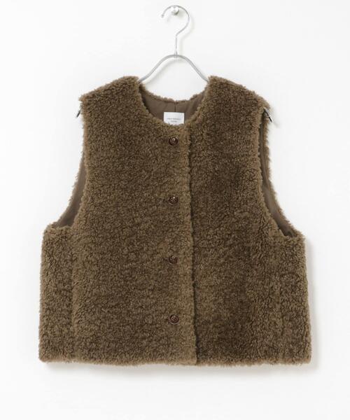 URBAN RESEARCH DOORS（アーバンリサーチドアーズ）の「テディボアベスト 26AW（ダウンベスト・レディース・ベージュ系その他/ブラウン・FREE）」の18枚目の写真