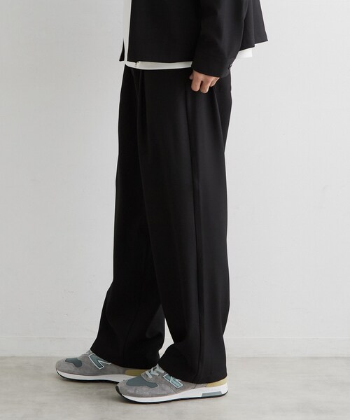 THE SHOP TK (ザ ショップ ティーケー )の「【セットアップ可/洗濯機OK】ウールライクワイドイージーパンツ(その他パンツ・メンズ・ブラック/チャコールグレー・03/02)」の7枚目の写真