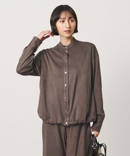 CINOH(チノ)の「【別注】<CINOH>スエードライク シャツ ブルゾン(シャツ/ブラウス・レディース・ダークブラウン・F)」の3枚目の写真