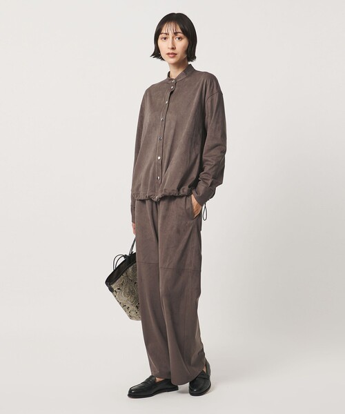 CINOH(チノ)の「【別注】<CINOH>スエードライク シャツ ブルゾン(シャツ/ブラウス・レディース・ダークブラウン・F)」の4枚目の写真