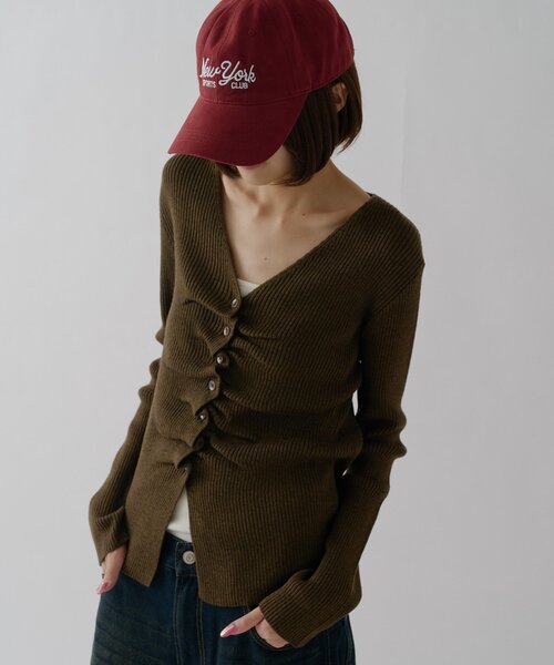goocy(グーシー)の「フロントギャザートップス(カーディガン/ボレロ・レディース・ブラウン/ブラック/グレー/ホワイト・FREE)」の4枚目の写真