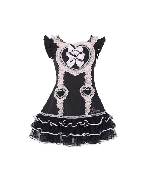 AVENCHUMU(アバンチュウム)の「Front heart ribbon one piece(ワンピース・レディース・ピンク/ブラック×ピンク/ブラック・FREE)」の18枚目の写真