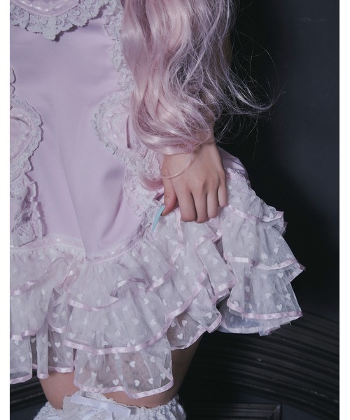 AVENCHUMU(アバンチュウム)の「Front heart ribbon one piece(ワンピース・レディース・ピンク/ブラック×ピンク/ブラック・FREE)」の17枚目の写真