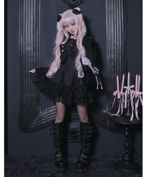 AVENCHUMU(アバンチュウム)の「Front heart ribbon one piece(ワンピース・レディース・ピンク/ブラック×ピンク/ブラック・FREE)」の9枚目の写真