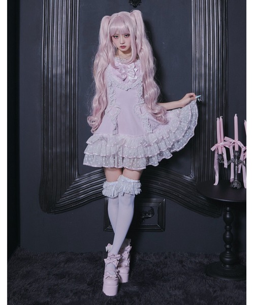 AVENCHUMU(アバンチュウム)の「Front heart ribbon one piece(ワンピース・レディース・ピンク/ブラック×ピンク/ブラック・FREE)」の12枚目の写真