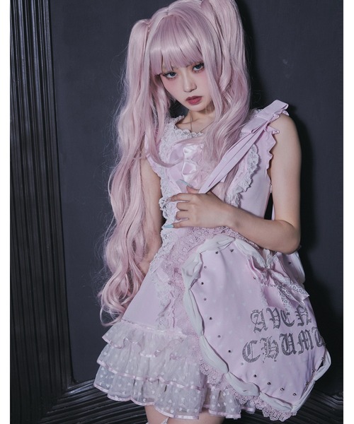 AVENCHUMU(アバンチュウム)の「Front heart ribbon one piece(ワンピース・レディース・ピンク/ブラック×ピンク/ブラック・FREE)」の10枚目の写真