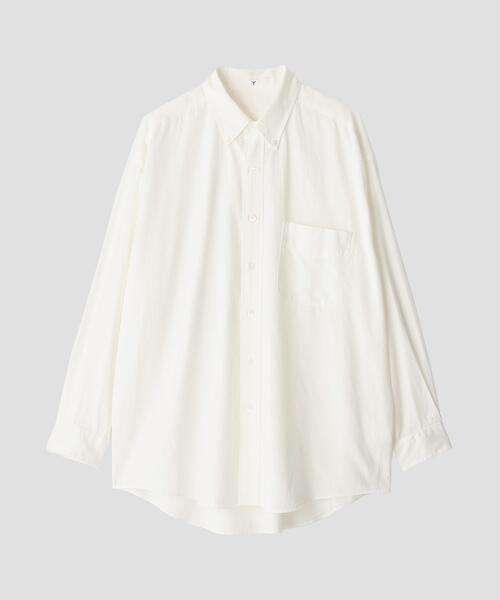 Y(ワイ)の「Y / ORGANIC COTTON WASHER SATIN SHIRT(シャツ/ブラウス・メンズ・ネイビー/ホワイト・SMALL/LARGE)」の8枚目の写真