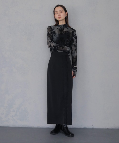 &g'aime(アンジェム)の「【&g'aime 】サテンレーススカート Satin Lace Skirt(スカート・レディース・ブラック/ブラウン・FREE)」の10枚目の写真