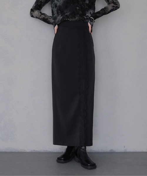 &g'aime(アンジェム)の「【&g'aime 】サテンレーススカート Satin Lace Skirt(スカート・レディース・ブラック/ブラウン・FREE)」の3枚目の写真