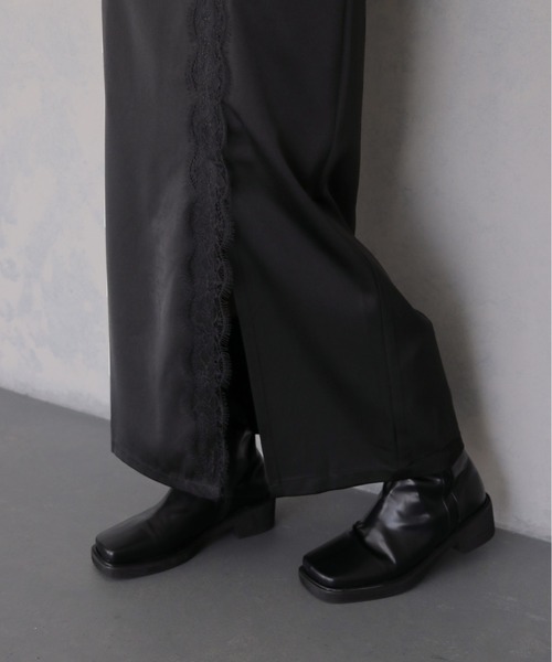 &g'aime(アンジェム)の「【&g'aime 】サテンレーススカート Satin Lace Skirt(スカート・レディース・ブラック/ブラウン・FREE)」の9枚目の写真