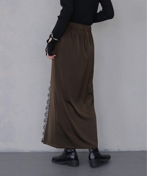 &g'aime(アンジェム)の「【&g'aime 】サテンレーススカート Satin Lace Skirt(スカート・レディース・ブラック/ブラウン・FREE)」の18枚目の写真
