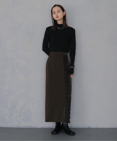 &g'aime(アンジェム)の「【&g'aime 】サテンレーススカート Satin Lace Skirt(スカート・レディース・ブラック/ブラウン・FREE)」の21枚目の写真