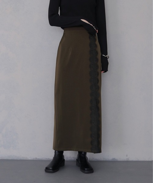 &g'aime(アンジェム)の「【&g'aime 】サテンレーススカート Satin Lace Skirt(スカート・レディース・ブラック/ブラウン・FREE)」の14枚目の写真