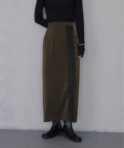 &g'aime(アンジェム)の「【&g'aime 】サテンレーススカート Satin Lace Skirt(スカート・レディース・ブラック/ブラウン・FREE)」の15枚目の写真