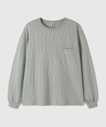 TIMELESS SPORTSWEAR（タイムレススポーツウェア）の「Wild Men Slub pocket L/S Tee Milk Green（Tシャツ/カットソー）」