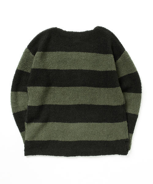 BEAMS（ビームス）の「BEAMS / 裏毛 ボーダー ニット（ニット/セーター・メンズ・レッド/オリーブ・X-LARGE/MEDIUM/SMALL/LARGE）」の16枚目の写真