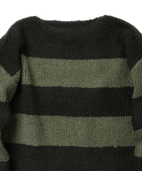 BEAMS（ビームス）の「BEAMS / 裏毛 ボーダー ニット（ニット/セーター・メンズ・レッド/オリーブ・X-LARGE/MEDIUM/SMALL/LARGE）」の15枚目の写真