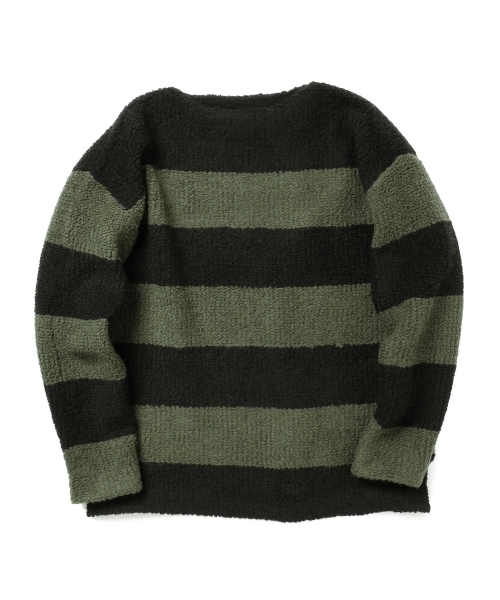 BEAMS（ビームス）の「BEAMS / 裏毛 ボーダー ニット（ニット/セーター・メンズ・レッド/オリーブ・X-LARGE/MEDIUM/SMALL/LARGE）」の10枚目の写真