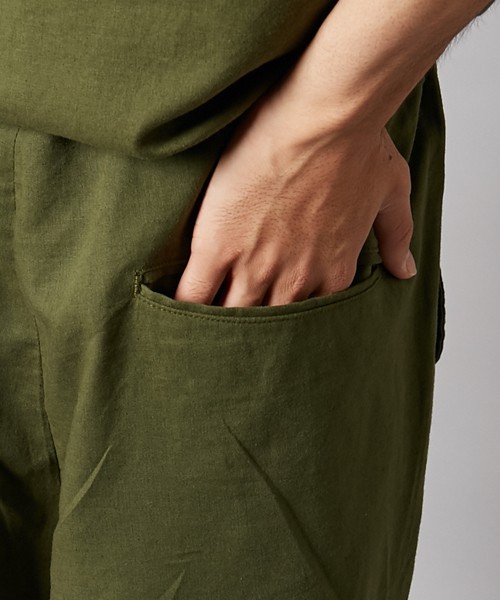 AMERICAN RAG CIE（アメリカンラグシー）の「綿麻 オールインワン WEB限定（つなぎ/オールインワン・メンズ・ブラック/カーキ・1/2/3）」の8枚目の写真