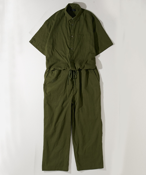 AMERICAN RAG CIE（アメリカンラグシー）の「綿麻 オールインワン WEB限定（つなぎ/オールインワン・メンズ・ブラック/カーキ・1/2/3）」の5枚目の写真